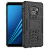 Dual Layer Rugged Tough Shockproof Case & Stand for Samsung Galaxy A8 (2018) - Black